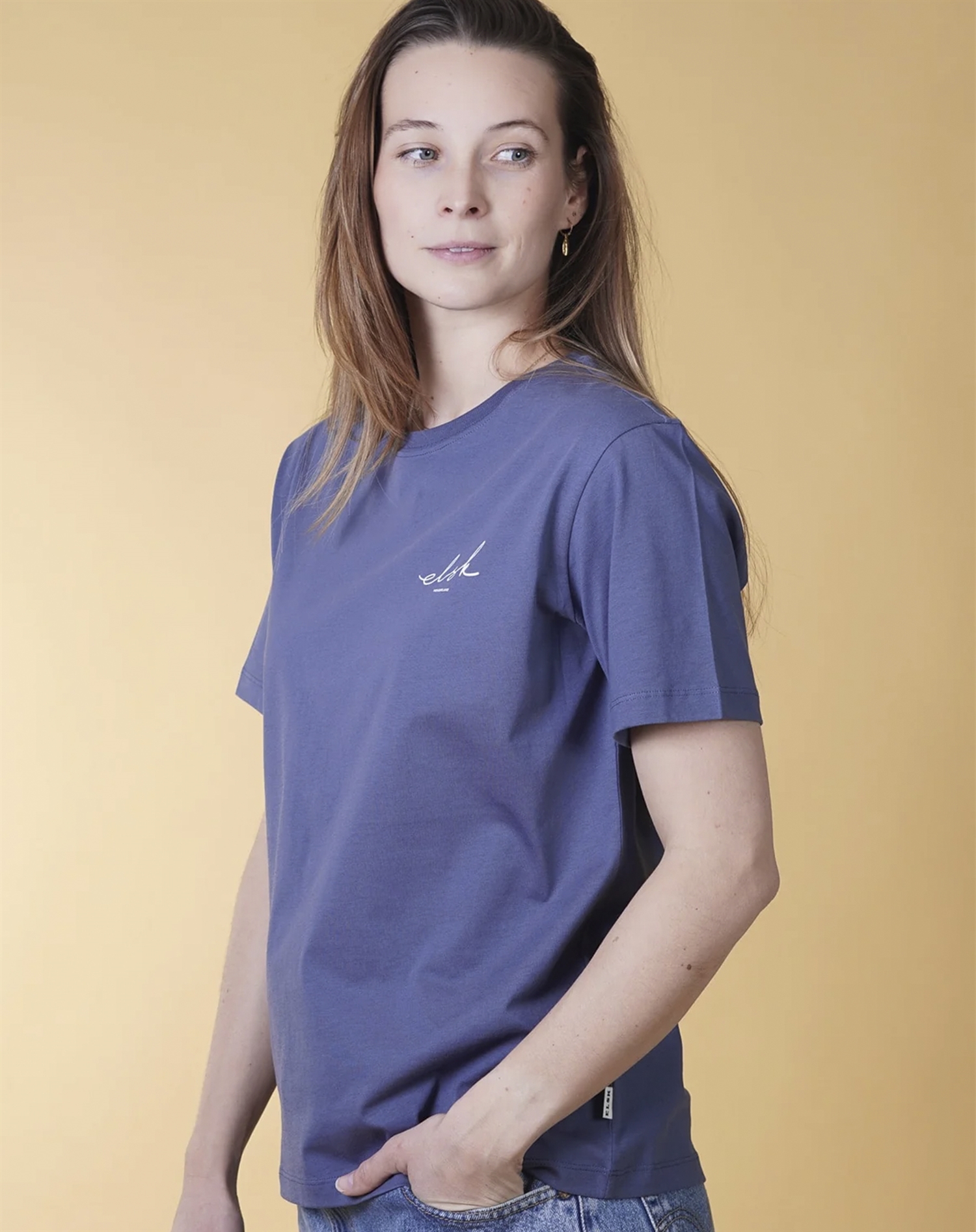 Elsk - Signed Basic Womens Casual T-shirt - Vintage Blue